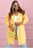 Dlhý Kabát kożuszek z kołnierzem Create The Impossible púdrovo ružová