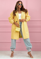 Dlhý Kabát kożuszek z kołnierzem Create The Impossible púdrovo ružová