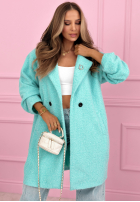 Dlhý Kabát kożuszek z kołnierzem Create The Impossible púdrovo ružová