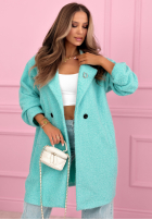 Dlhý Kabát kożuszek z kołnierzem Create The Impossible púdrovo ružová