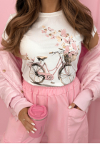 Tričko z nadrukiem Butterflies Dreams biało-žltá