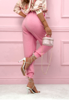 látkové Nohavice joggery z paskiem I Chose It čierne