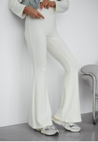 Bawełniany Tepláková súprava Mikina i Nohavice dzwony Nicole ecru