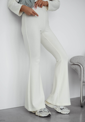 Bavlnen&eacute; zvonov&eacute; nohavice Nicole ecru