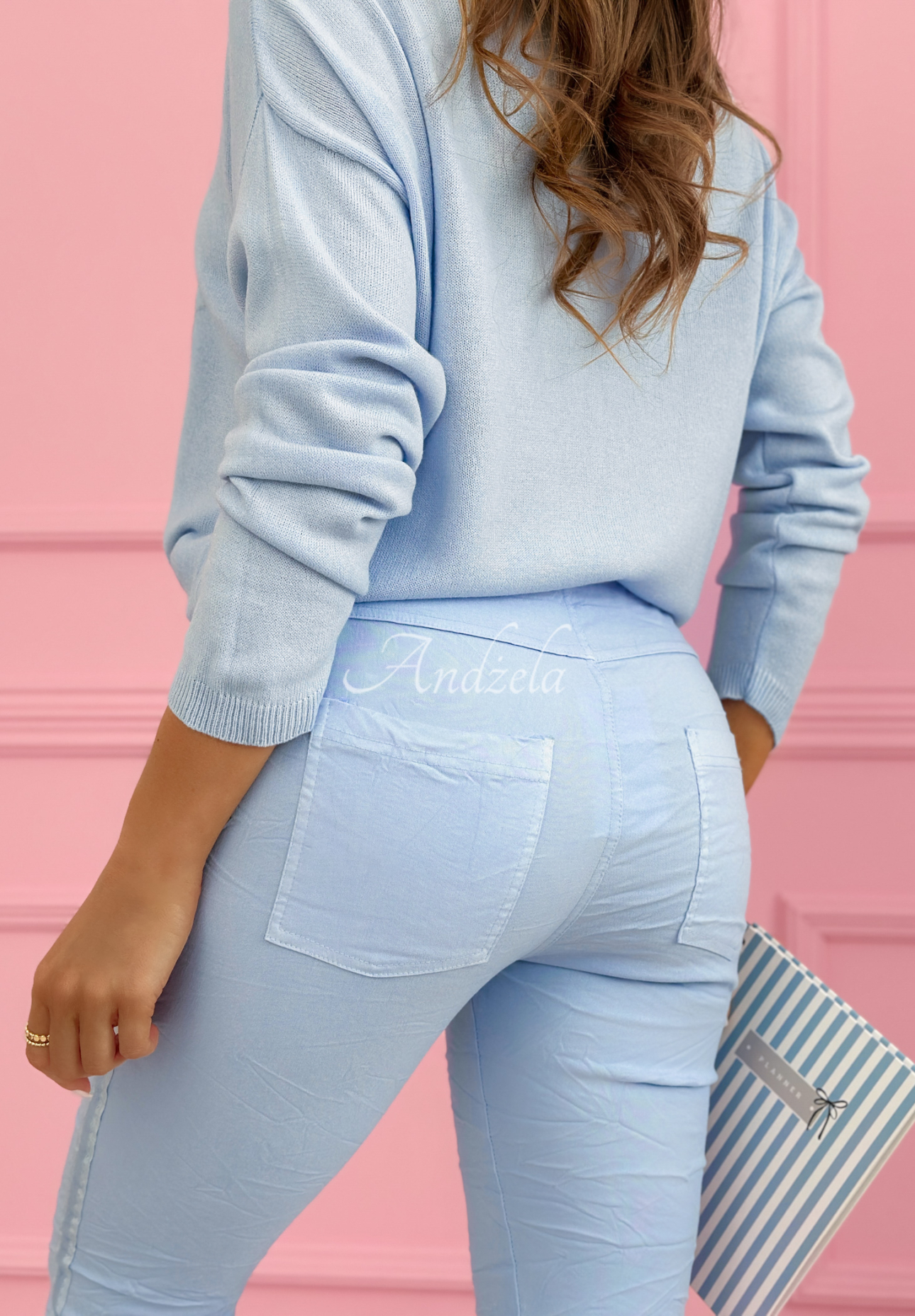 Viskózové nohavice s pásmi The Spring Begins blankytné