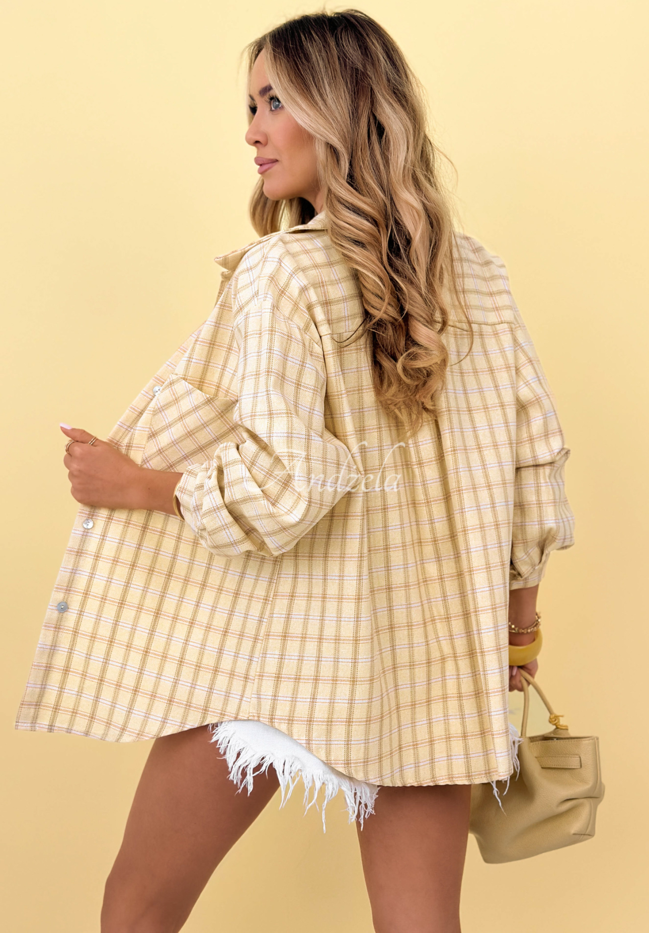 Bavlnená károvaná košeľa Golden Sunshine žltá