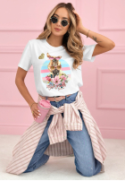 Tričko z nadrukiem Crazy Dogs Biela