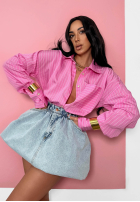 Košeľa w paski oversize La Milla Sophie ružová