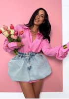 Košeľa w paski oversize La Milla Sophie ružová