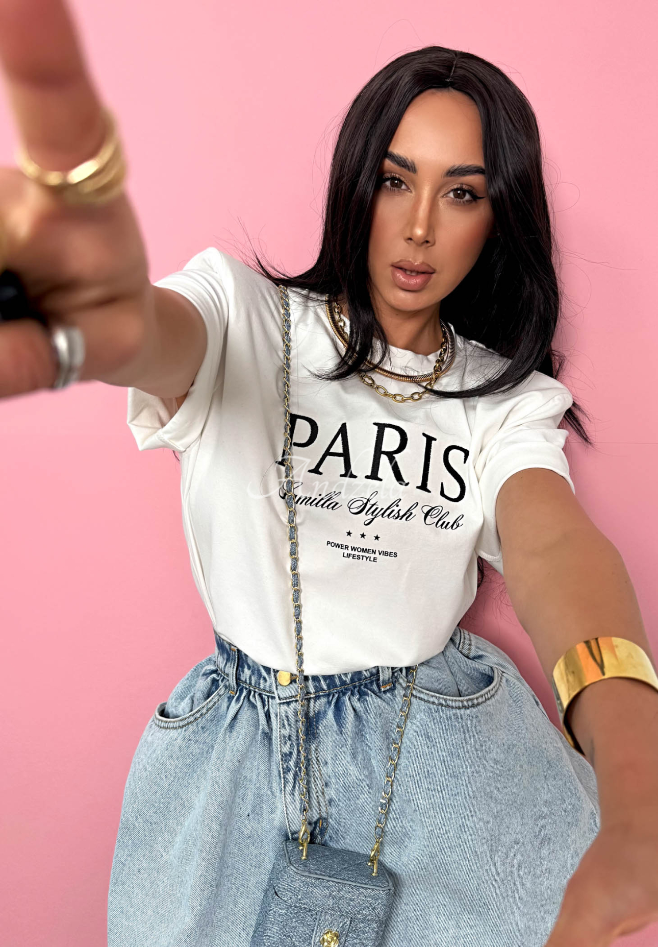 Viskózové tričko s potlačou La Milla Paris Biela