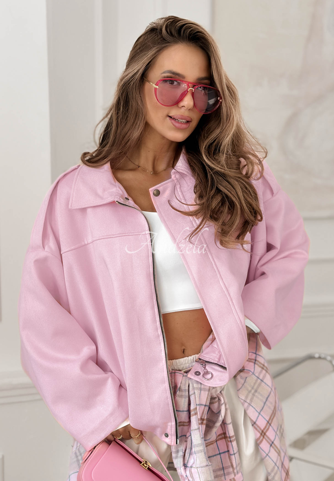 Semišová oversize bomber bunda Early Season orgovánová