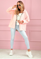 Kabát Mikina s kapucňou Madeline púdrovo ružová