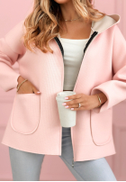 Kabát Mikina s kapucňou Madeline púdrovo ružová