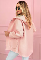 Kabát Mikina s kapucňou Madeline púdrovo ružová