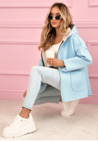 Kabát Mikina s kapucňou Madeline púdrovo ružová