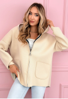 Kabát Mikina s kapucňou Madeline púdrovo ružová