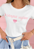 Tričko z napisem Sempre Ti púdrovo ružová