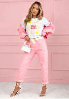 Sztruksowe Nohavice Fooling Yourself ružové