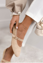 semiošové balerinki z paskiem Vivienne púdrovo ružová