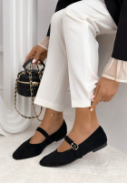 semiošové balerinki z paskiem Vivienne púdrovo ružová