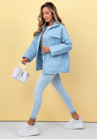 Prešívaná Bunda z kołnierzem i kieszeniami Sunflower blankytná