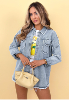 džínsová Bunda katana Can't Hide It svetlomodrá