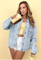 Krátka džínsová Bunda katana z kokardkami Northern Arizona svetlomodrá