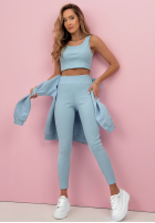 Súprava Mikina, Legíny, top 3in1 Look At Me modrý