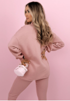 Súprava Mikina, Legíny, top 3in1 Look At Me púdrovo ružová