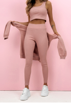 Súprava Mikina, Legíny, top 3in1 Look At Me púdrovo ružová