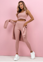 Súprava Mikina, Legíny, top 3in1 Look At Me púdrovo ružová