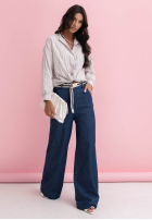 Nohavice z paskiem Arianna modré