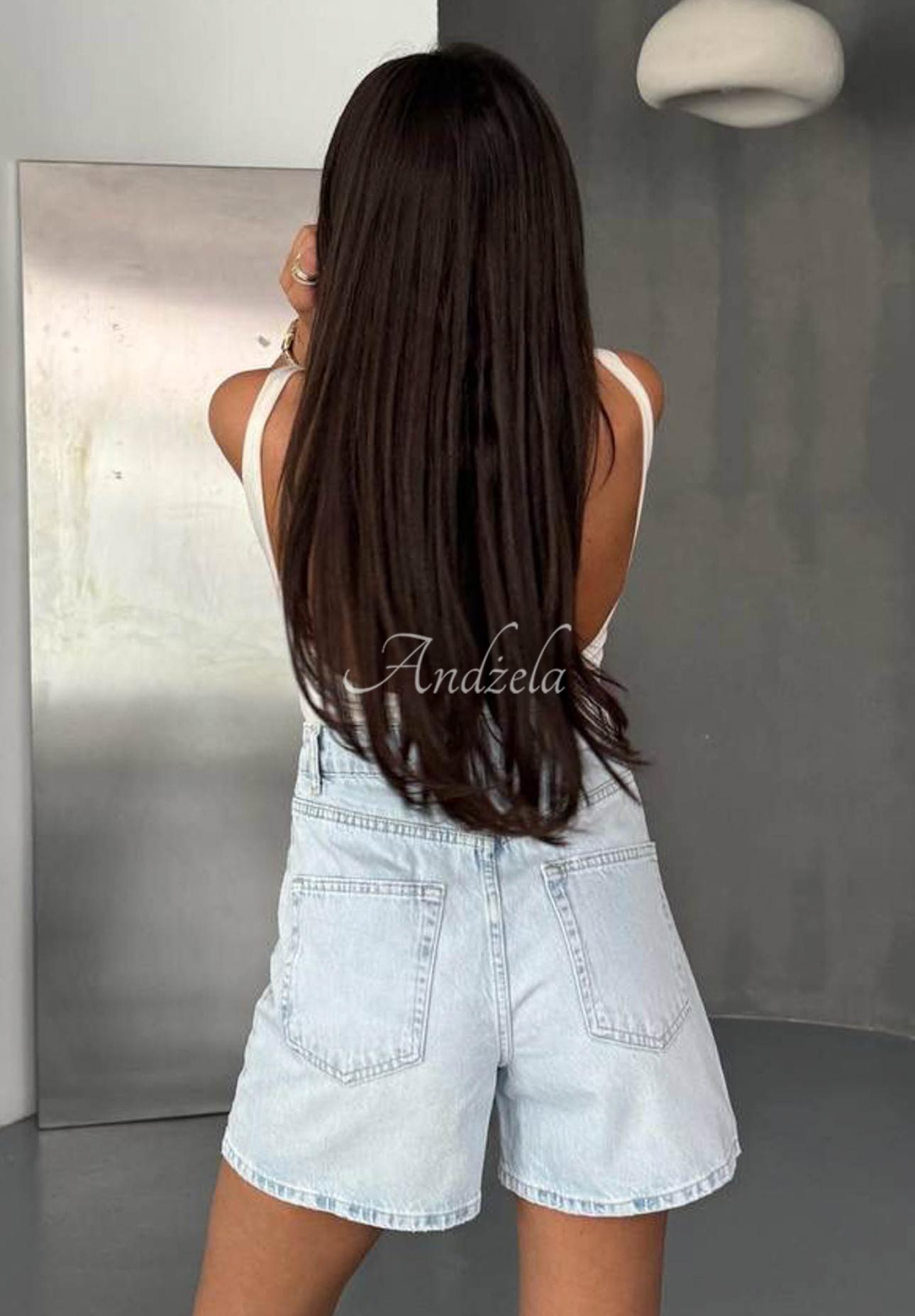 Džínsové šortky Valerias svetlomodré