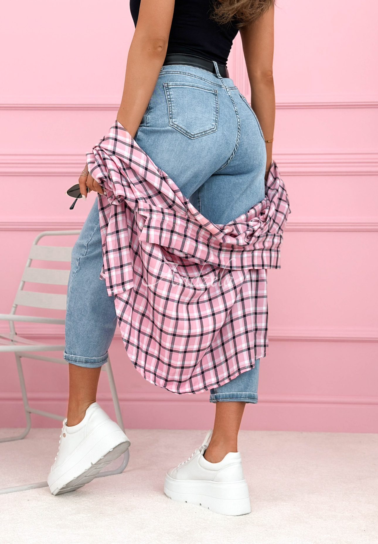 Džínsy mom fit Don’t Move Now svetlomodré