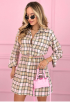 Koszulowa Šaty w kratę Sonnetta púdrovo ružová