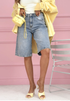 Krótkie džínosové spodenki z kryształkami Ottavia svetlomodré