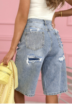 Krótkie džínosové spodenki z kryształkami Ottavia svetlomodré