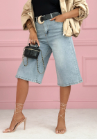 džínosové Nohavice bermudy z szerokimi nogawkami Buffalo River svetlomodré