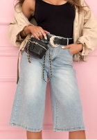 džínosové Nohavice bermudy z szerokimi nogawkami Buffalo River svetlomodré