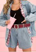 Kraťasy  z szerokimi nogawkami i paskiem Finally Hot svetlomodré