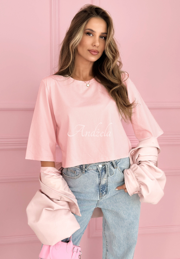 Bavlnen&eacute; kr&aacute;tke tričko Springtime Babe p&uacute;drovo ružov&aacute;