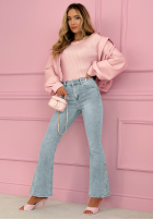 Nohavice džínosové dzwony z haftami Nerelle svetlomodré