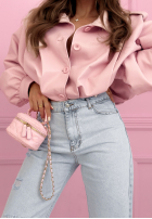 Nohavice džínosové mom fit z przetarciami Ivette svetlomodré