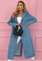 džínsový Kabát trencz z paskiem Maryella modrý