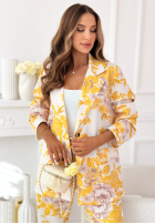 Garnitur damski w kwiaty Jasmine biało-ružový