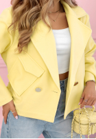 Zamszowa dwurzędowa Bunda Sylvie žltá