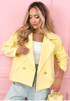 Zamszowa dwurzędowa Bunda Sylvie žltá