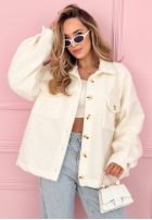 Krátka Bunda sherpa kożuszek Anyana blankytná