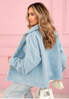 Krátka Bunda sherpa kożuszek Anyana blankytná