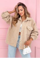 Krátka Bunda sherpa kożuszek Anyana blankytná